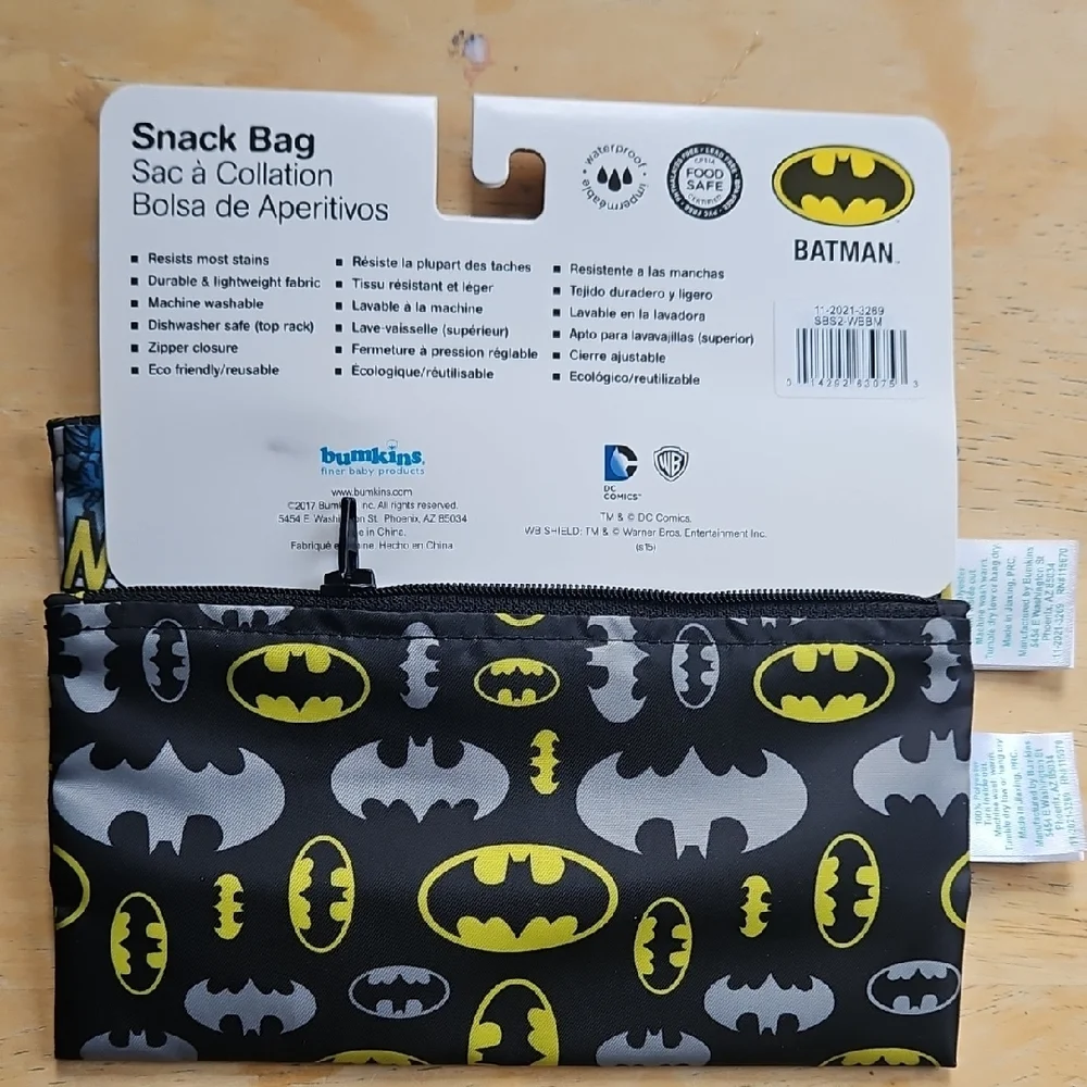 Bumkins Batman Snack Bags - Black and Blue Comic Design - Picture 6 of 12